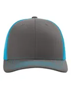 Richardson 112 in Charcoal/ Neon Blue