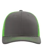 Richardson 112 in Charcoal/ Neon Green